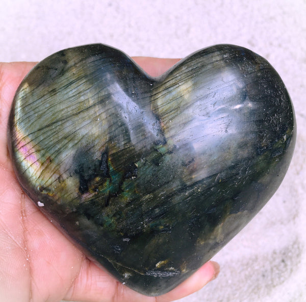 Labradorite Heart Stone