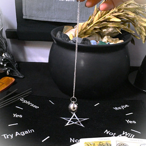 Silver Steel Sphere Pendulum Divination Dowsing