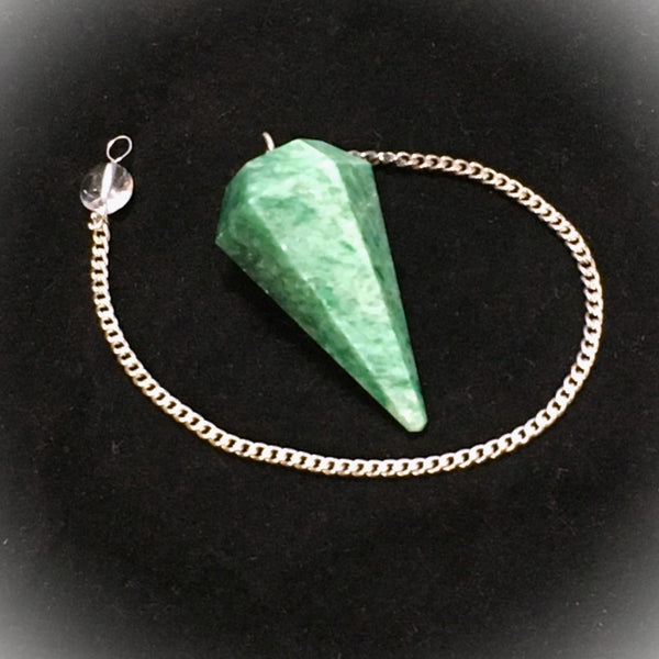 Green Aventurine Hexagonal Crystal Pendulum