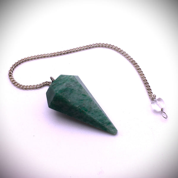 Green Aventurine Hexagonal Crystal Pendulum