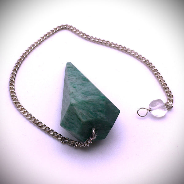 Green Aventurine Hexagonal Crystal Pendulum