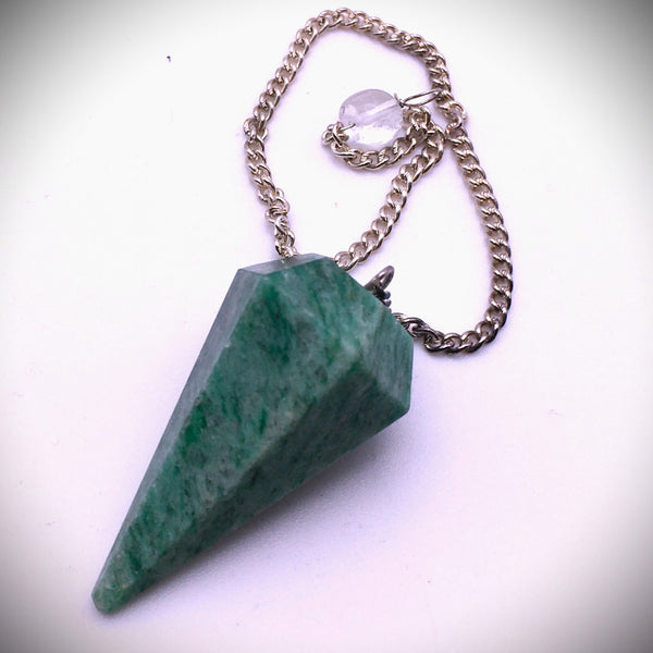 Green Aventurine Hexagonal Crystal Pendulum