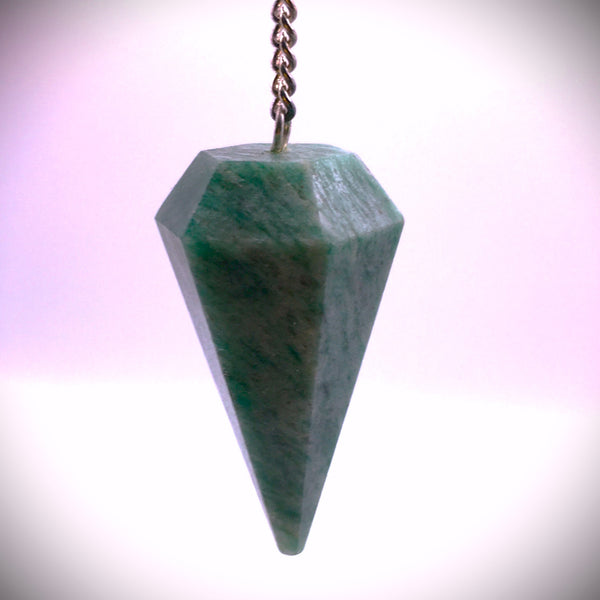 Green Aventurine Hexagonal Crystal Pendulum