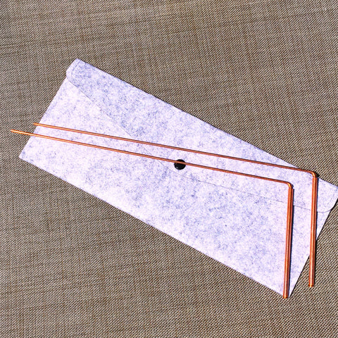 Copper Dowsing or Divining Rods 2 pieces L shape with case