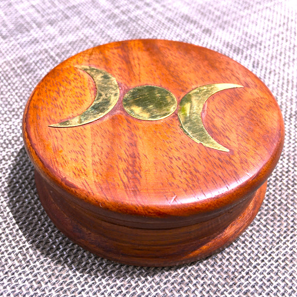 Triple Moon Herb Spice Grinder Wood
