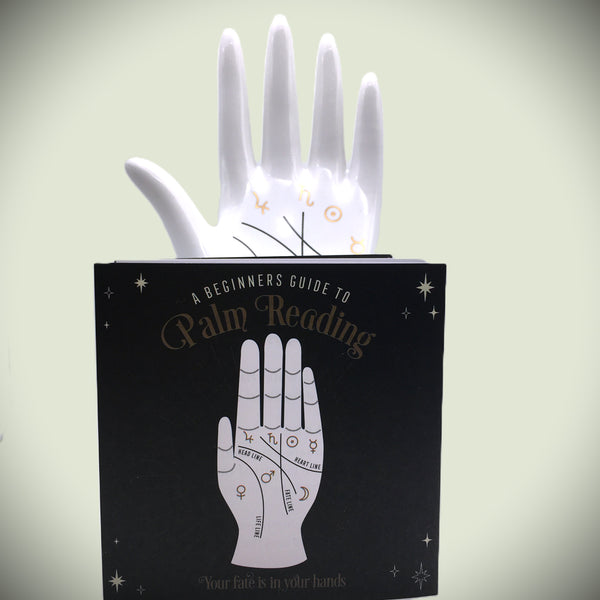 White Ceramic Palmistry Hand Ornament "Your fate is in your hands"
