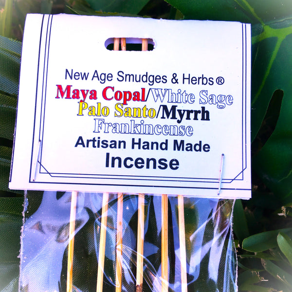 New Age Artisan Handmade Incense Maya Copal, White Sage, Palo Santo, Myrrh & Frankincense