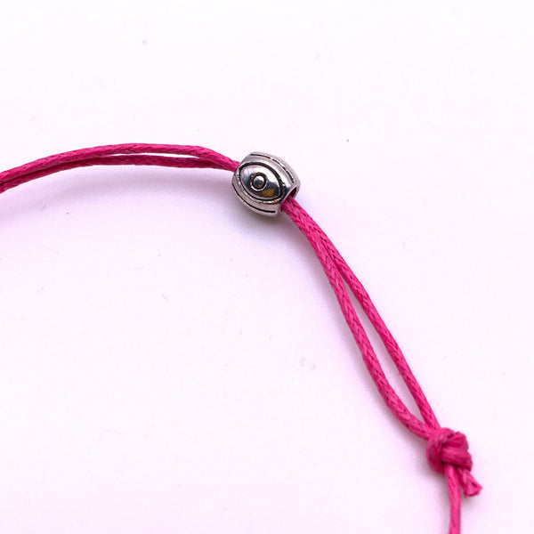 Evil Eye Protection Bracelet Pink String Dark Blue Eye