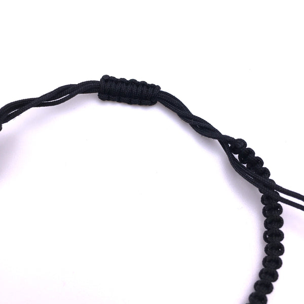 Evil Eye Protection Bracelet Black Macrame String Dark Blue Eye