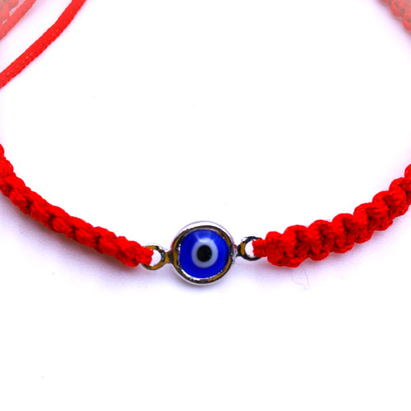 Evil Eye Protection Bracelet red Macrame String Dark Blue Eye
