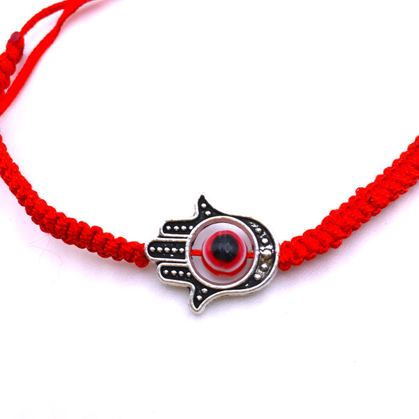 Evil Eye Hamsa Protection Bracelet red Macrame String