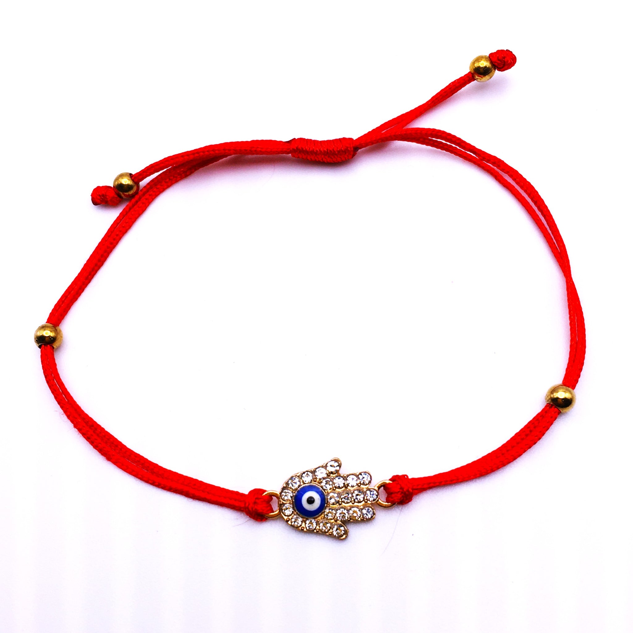 Evil Eye Hamsa gold plated Protection Bracelet red String
