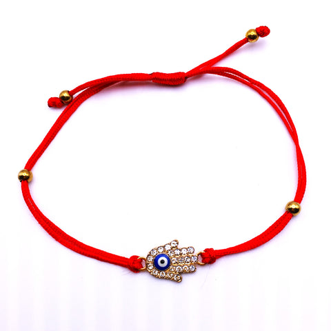 Evil Eye Hamsa gold plated Protection Bracelet red String