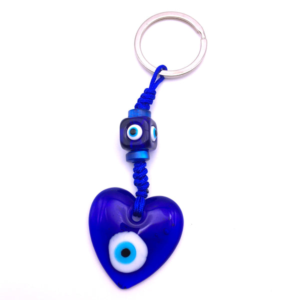 Heart Evil Eye Keychain Protection Amulet Key Holder