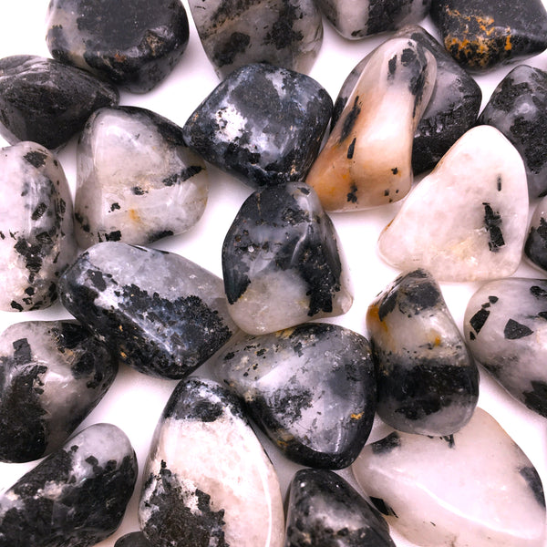 Black Tourmaline Rutilated Quartz Tumbled