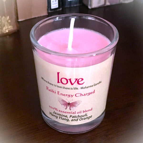 Love Reiki Energy Charged Soy Candle