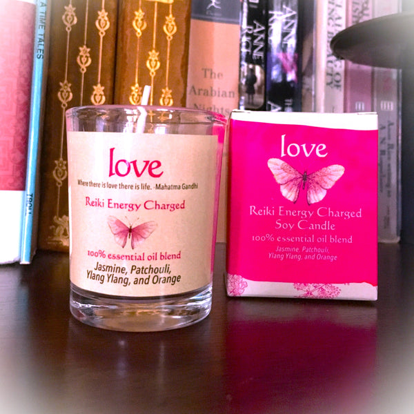 Love Reiki Energy Charged Soy Candle