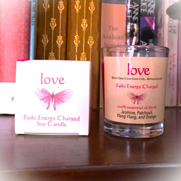 Love Reiki Energy Charged Soy Candle