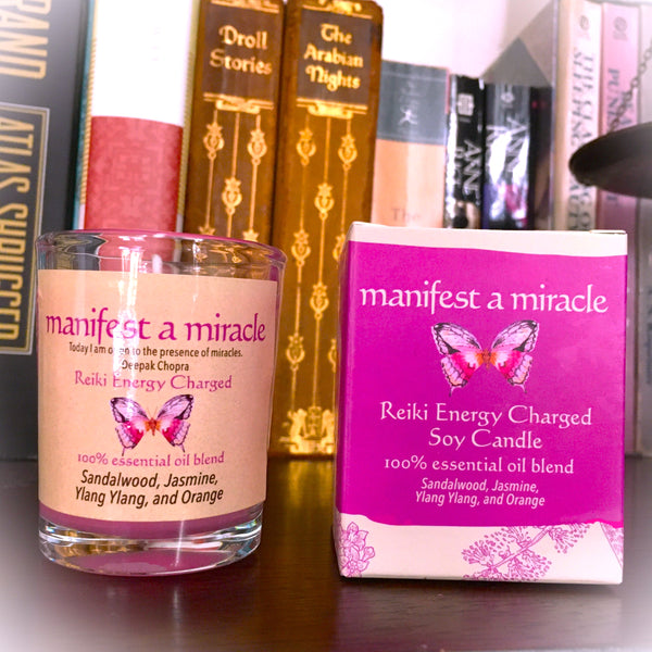 Manifest a Miracle Reiki Energy Charged Soy Candle