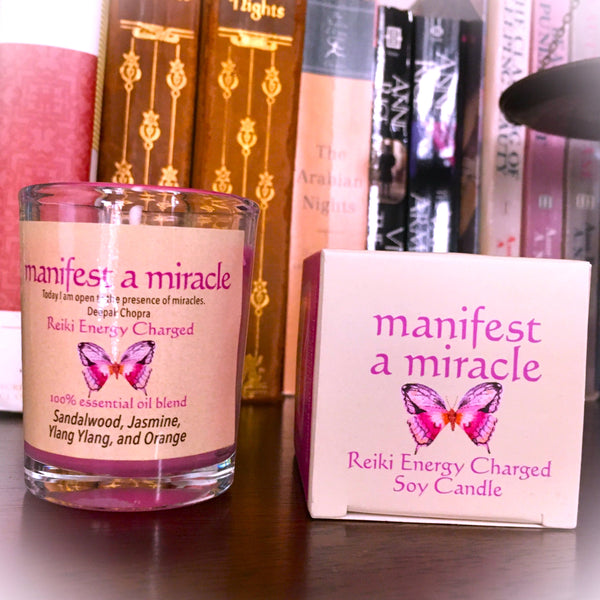 Manifest a Miracle Reiki Energy Charged Soy Candle