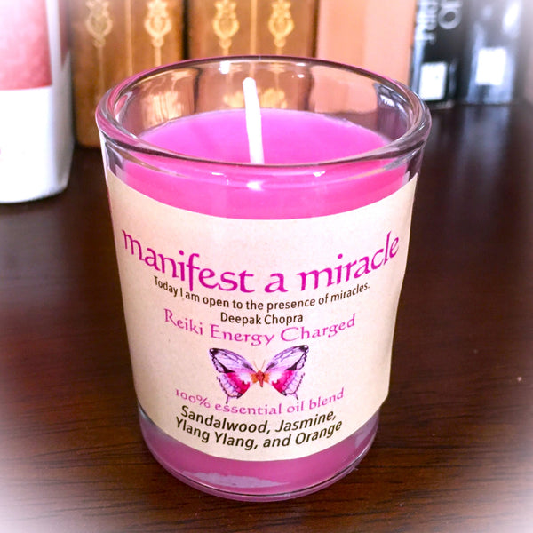 Manifest a Miracle Reiki Energy Charged Soy Candle
