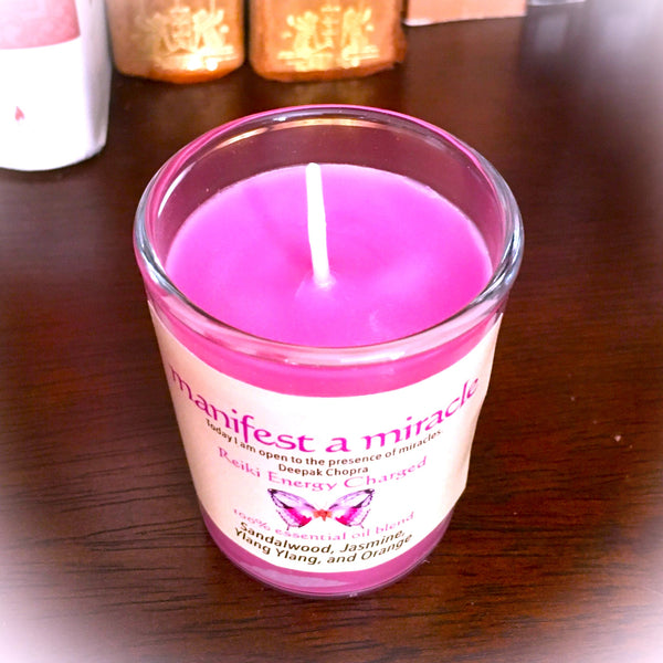 Manifest a Miracle Reiki Energy Charged Soy Candle