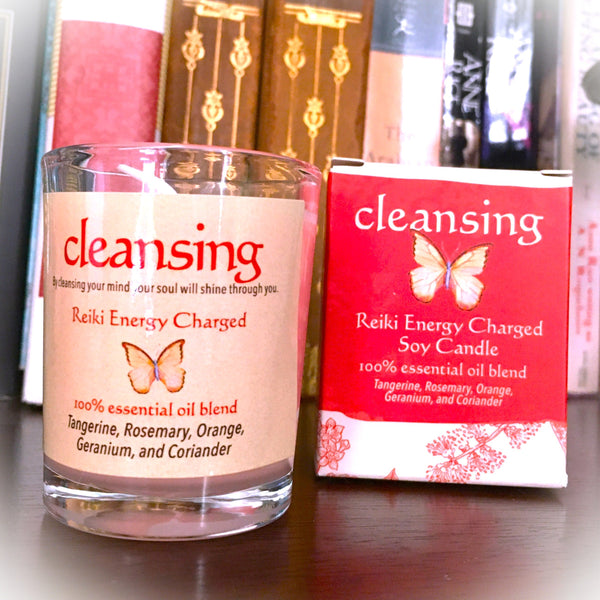 Cleansing Reiki Energy Charged Soy Candle