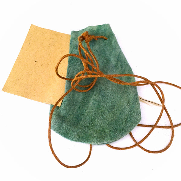 Indian Medicine Bag Green Leather