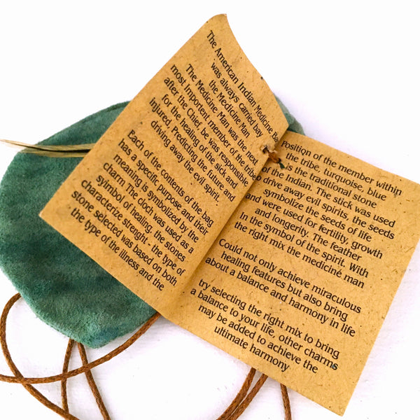 Indian Medicine Bag Green Leather