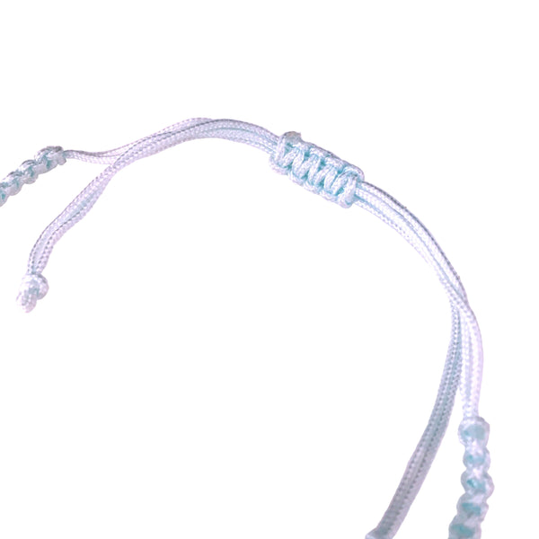 Evil Eye Protection Bracelet light blue Macrame String