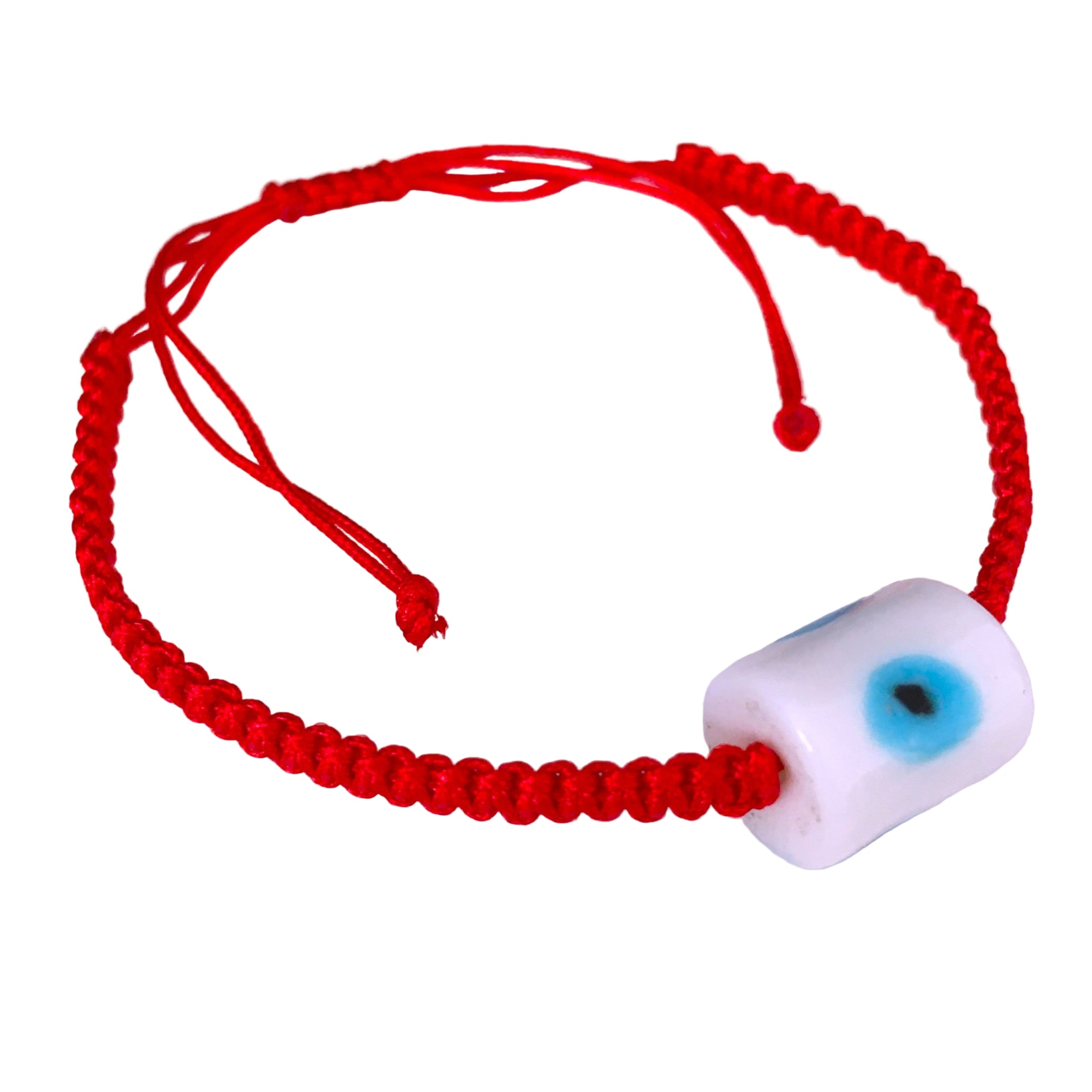 Evil Eye Protection Bracelet light Red Macrame String