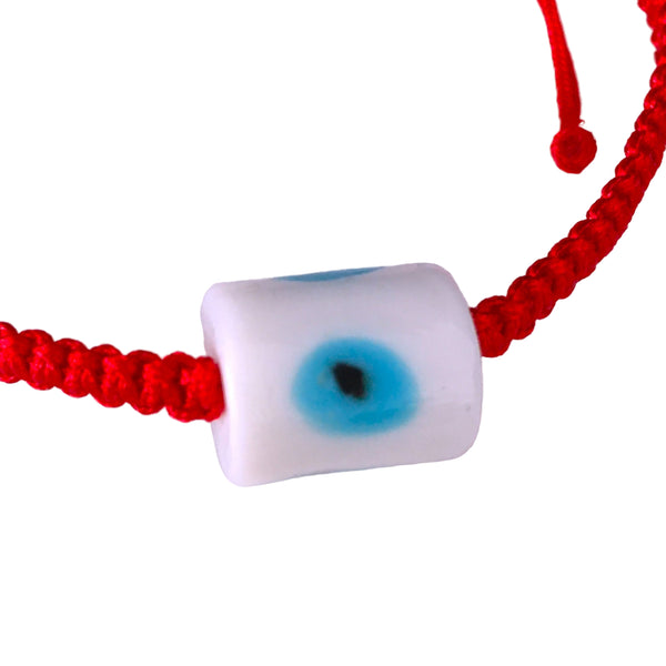 Evil Eye Protection Bracelet light Red Macrame String
