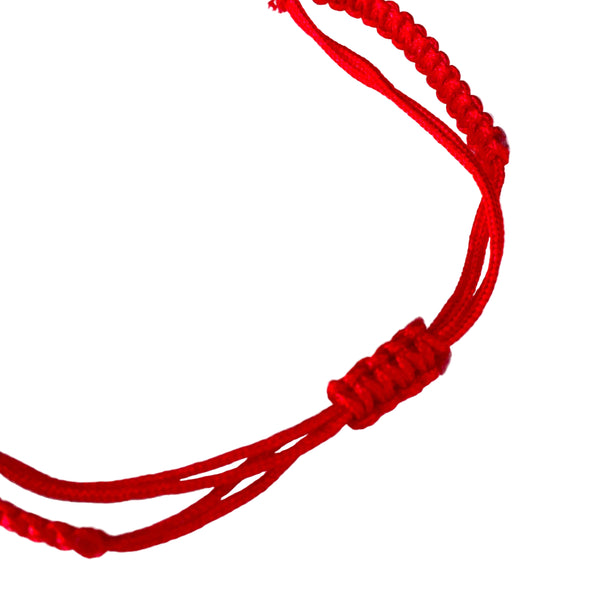 Evil Eye Protection Bracelet light Red Macrame String