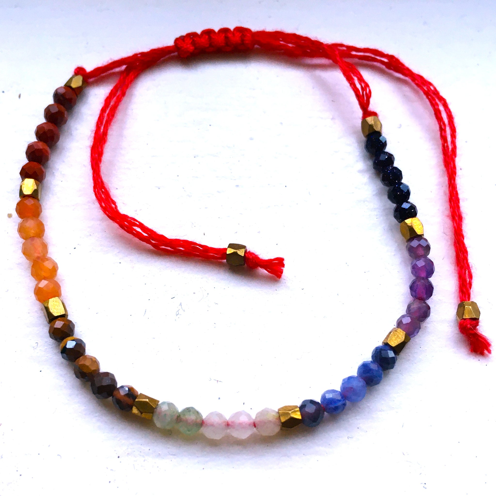 Seven Chakra delicate adjustable bracelet