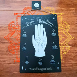 The Art of Palm Reading Fate in Your Hand Metal Sign Wall Décor