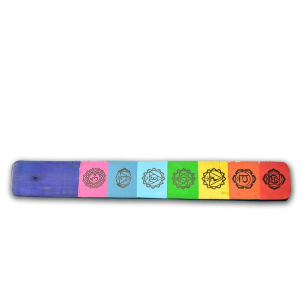 Seven Heart Chakras multicolor Wood Incense Stick Holder