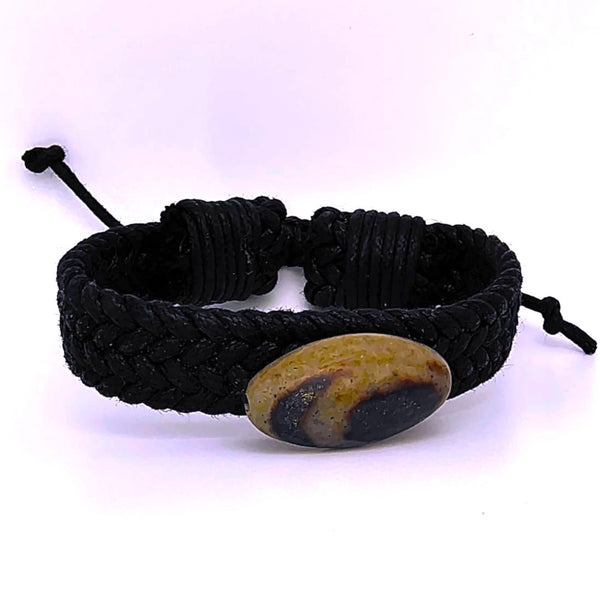 Shiva Lingam Black braided men's bracelet