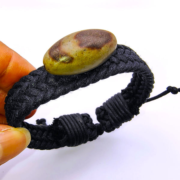 Shiva Lingam Black braided men's bracelet