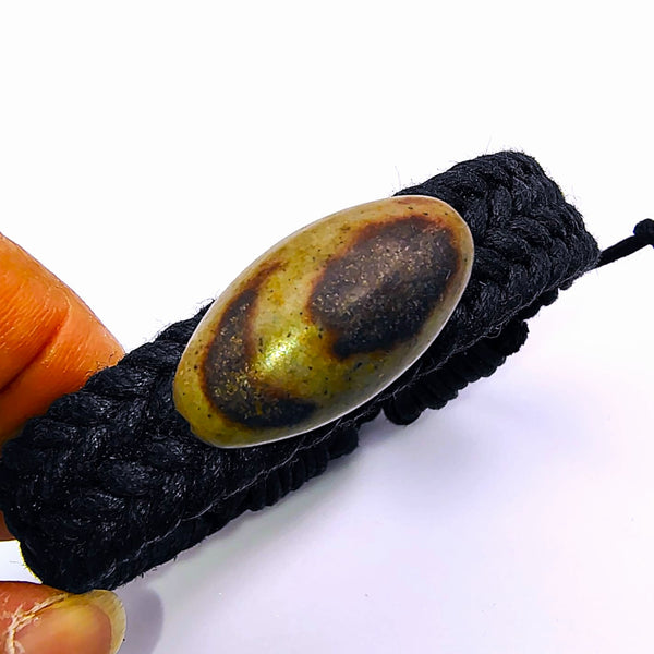 Shiva Lingam Black braided men's bracelet