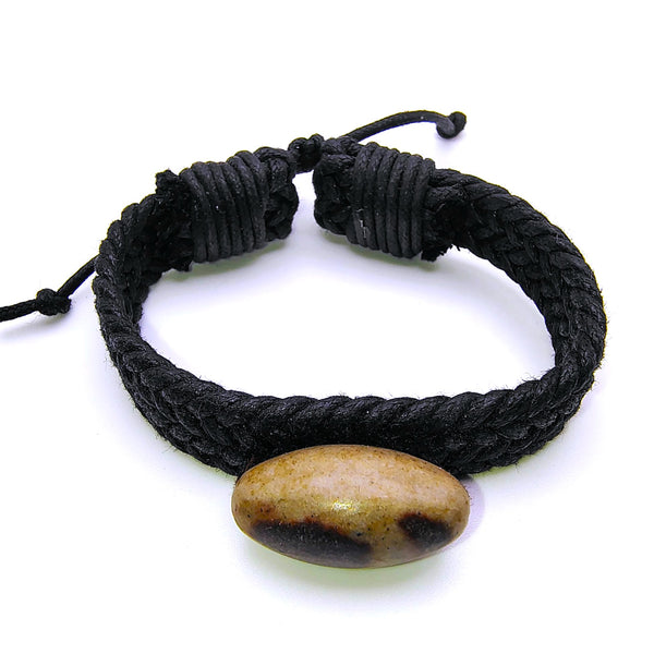 Shiva Lingam Black braided men's bracelet