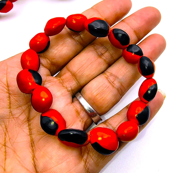 Peruvian Huayruro Seed Stretchy charm Bracelet