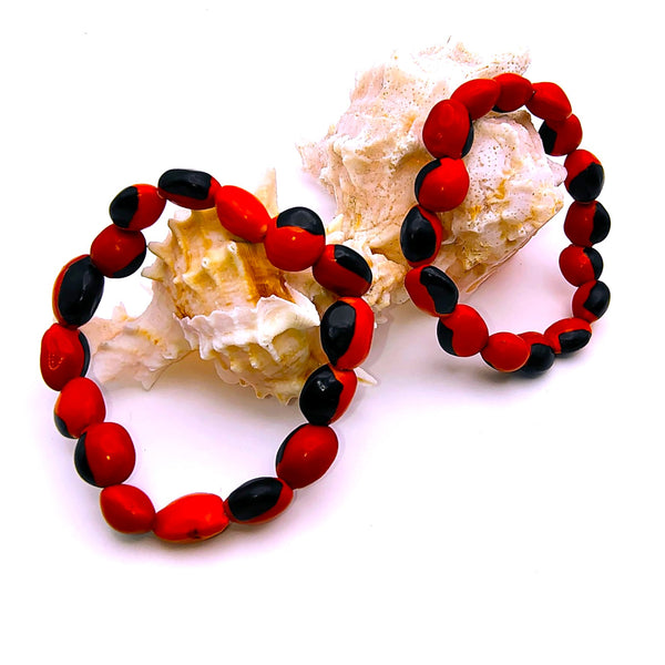 Peruvian Huayruro Seed Stretchy charm Bracelet