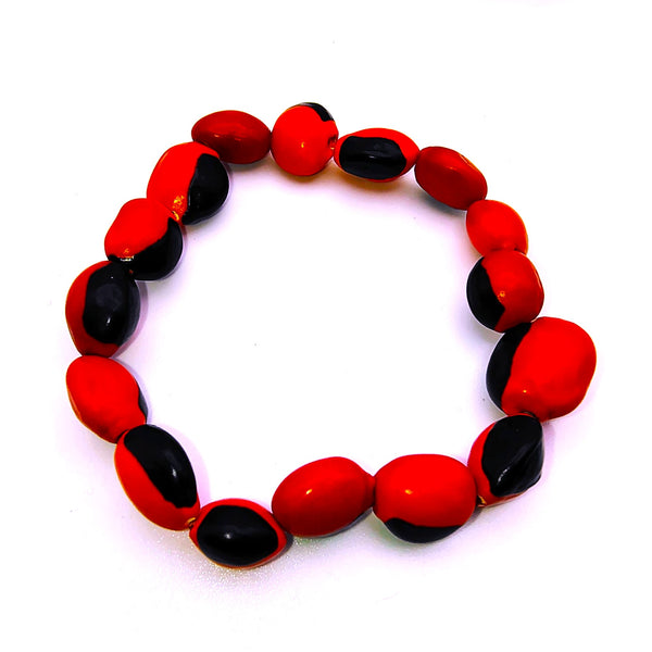 Peruvian Huayruro Seed Stretchy charm Bracelet
