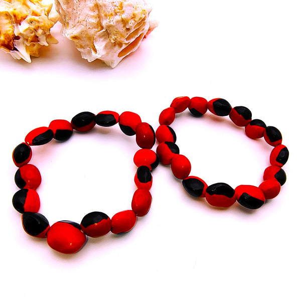 Peruvian Huayruro Seed Stretchy charm Bracelet