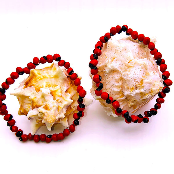 Peruvian Huayruro Small Seed Stretchy charm Bracelet
