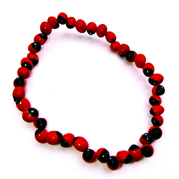 Peruvian Huayruro Small Seed Stretchy charm Bracelet