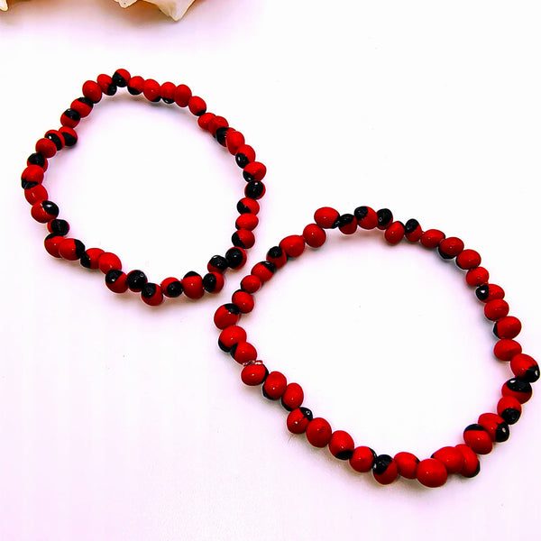 Peruvian Huayruro Small Seed Stretchy charm Bracelet