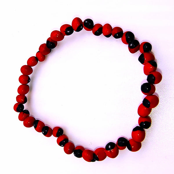 Peruvian Huayruro Small Seed Stretchy charm Bracelet