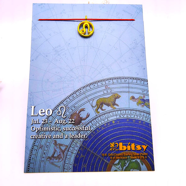 Bitsy Zodiac Leo Pendant Necklace Gold Dipped