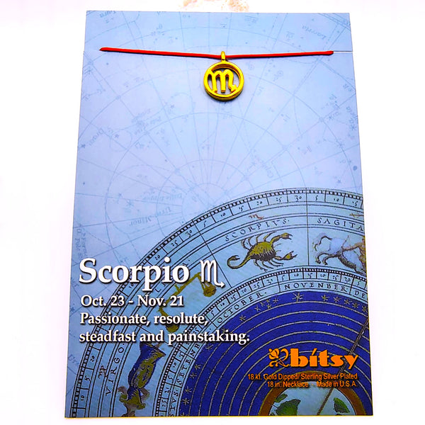 Bitsy Zodiac Scorpio Pendant Necklace Gold Dipped
